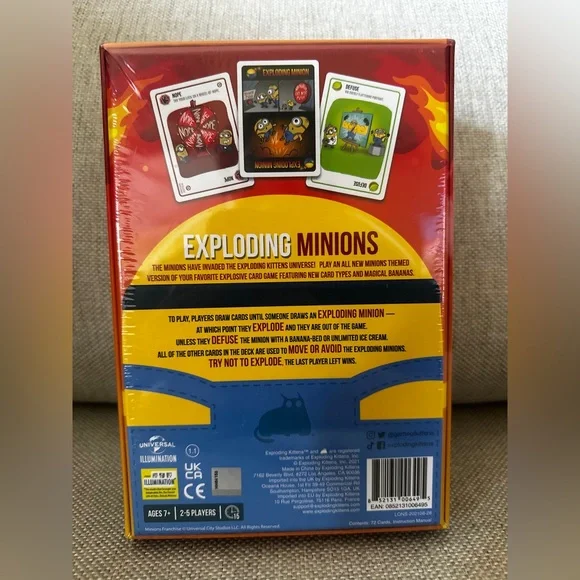 Exploding Minions Card Game by Exploding Kittens - Red and Yellow - Picture 3 of 3